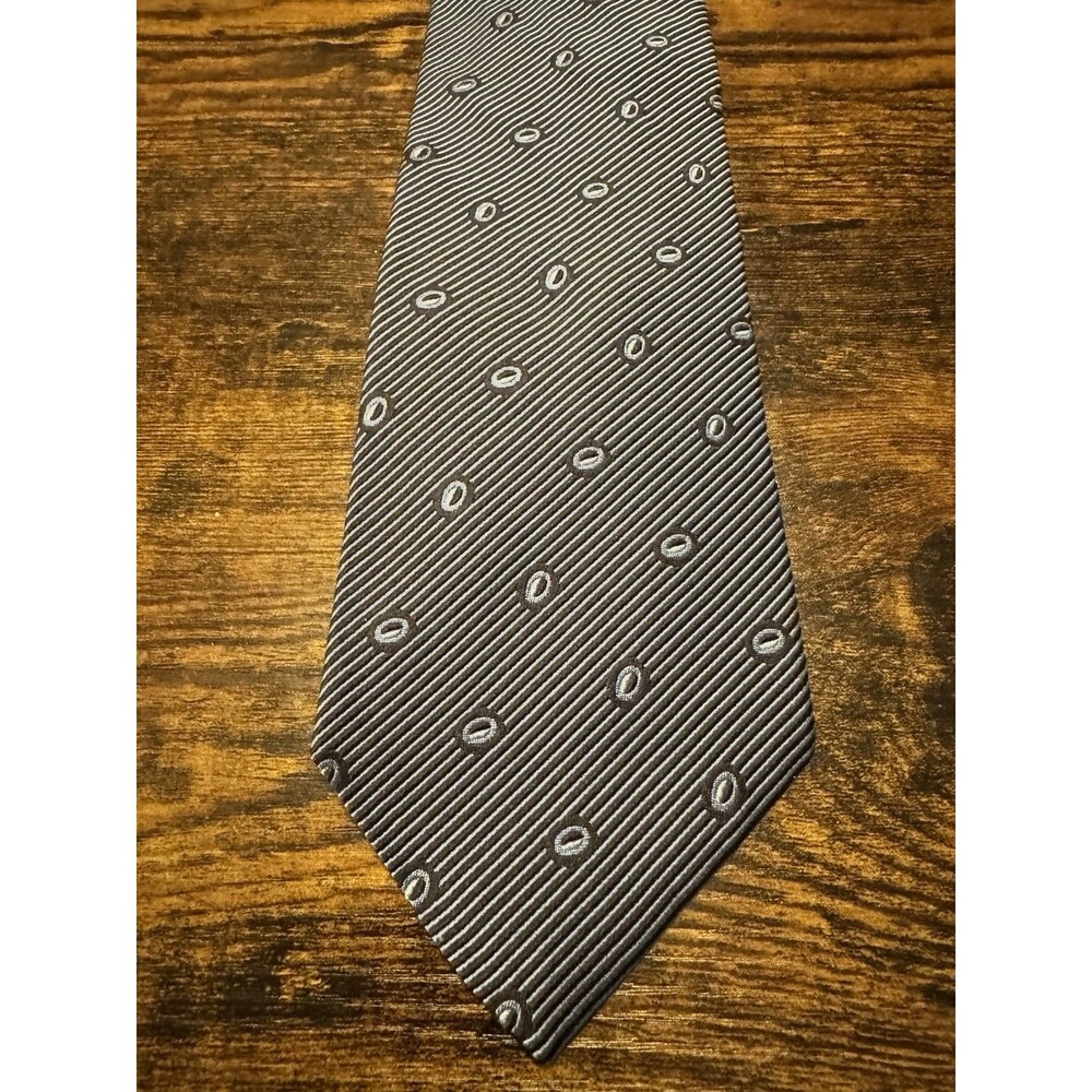 Tommy Hilfiger Men's Necktie Navy Blue Micro Stripe Geometric 100% Silk
